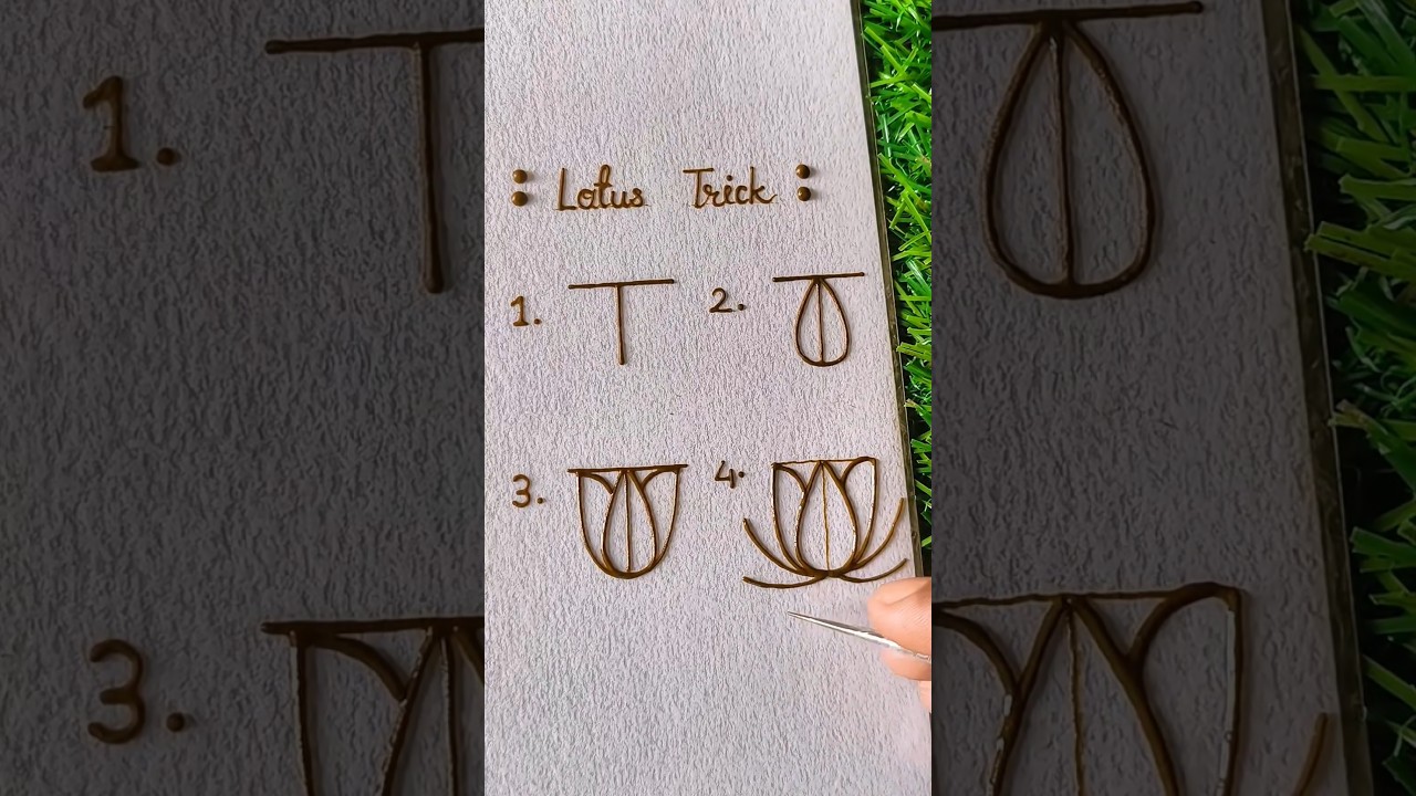 Easy Lotus Mehndi Trick || Step by Step Lotus Design Tutorial #shorts #lotus #mehndi #tutorial