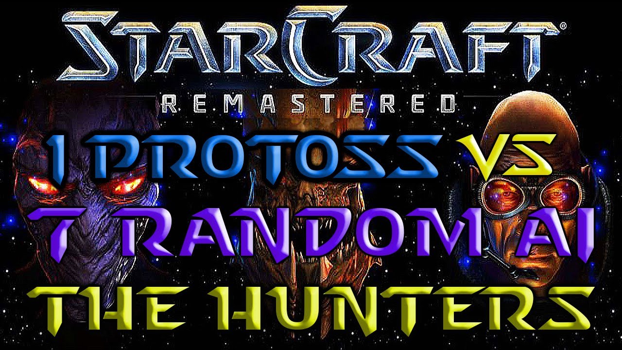 1 Protoss vs. 7 Random AI Computers | The Hunters [Melee] | StarCraft: Remastered | 25.11.2023