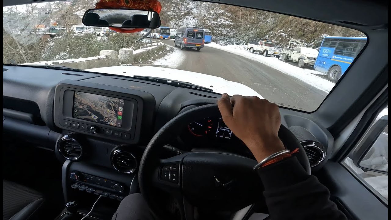 Just a day out in my New Mahindra THAR. First snowfall of the season in Shimla. POV Video.