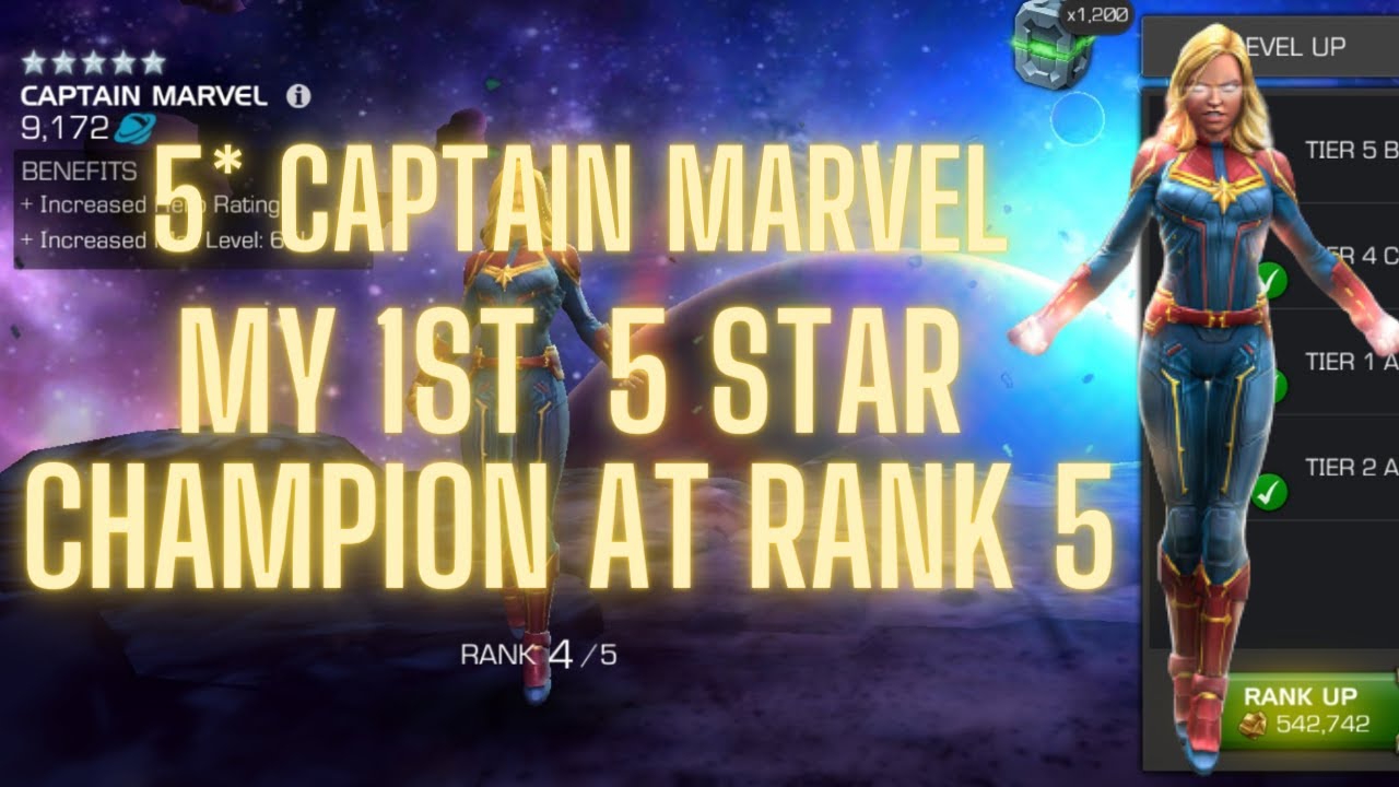 MY FIRST CHAMPION AT RANK 5 | CAPTAIN MARVEL(MOVIE) | RANKUP | GAMEPLAY | MARVEL CONTEST OF CHAMPION