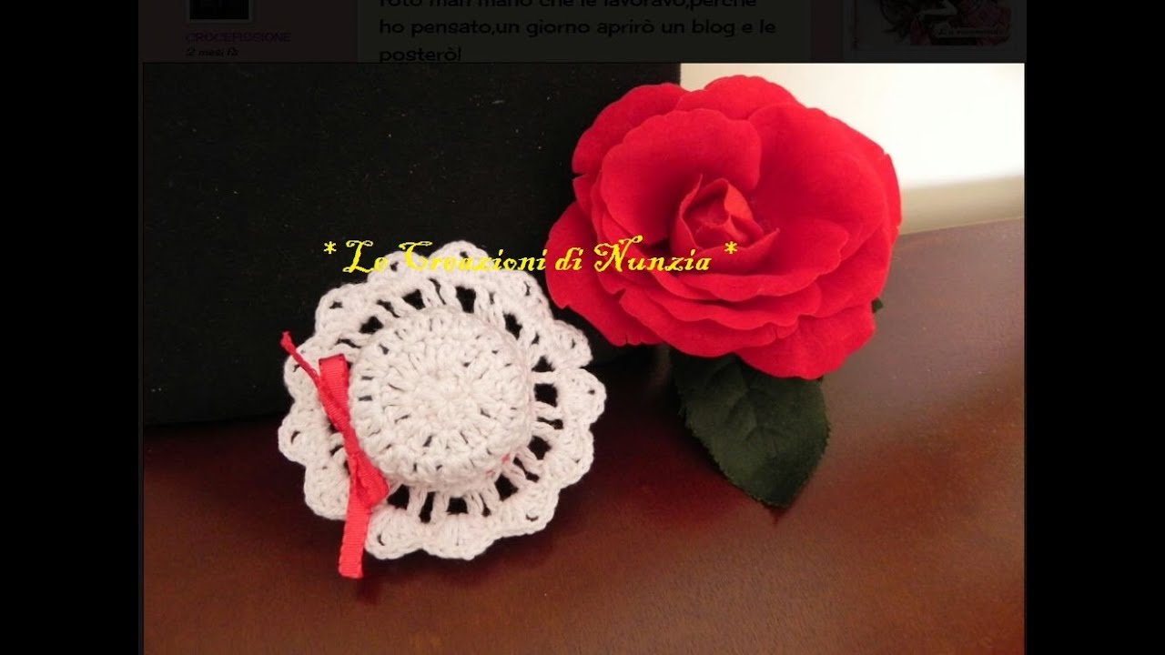 II° Modello di mini cappellino a uncinetto,per bomboniere !!!