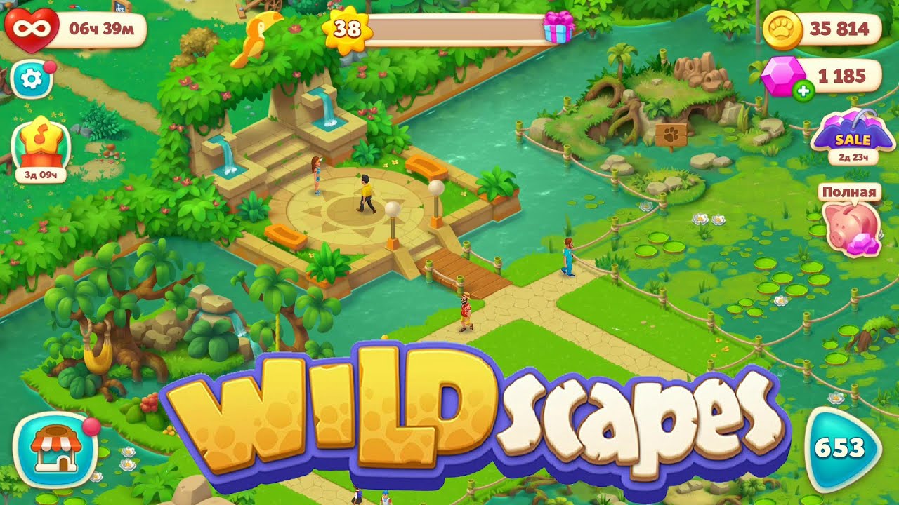 WildScapes #5 - Новая локация! - Прокачаем Зоопарк Мечты - Новинки Android - Full HD Gameplay