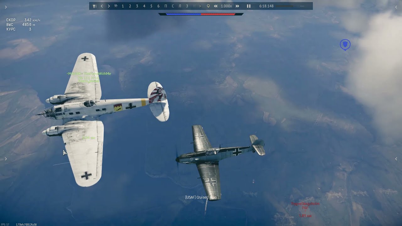 Bf-109 vs Typhoon 5min battle