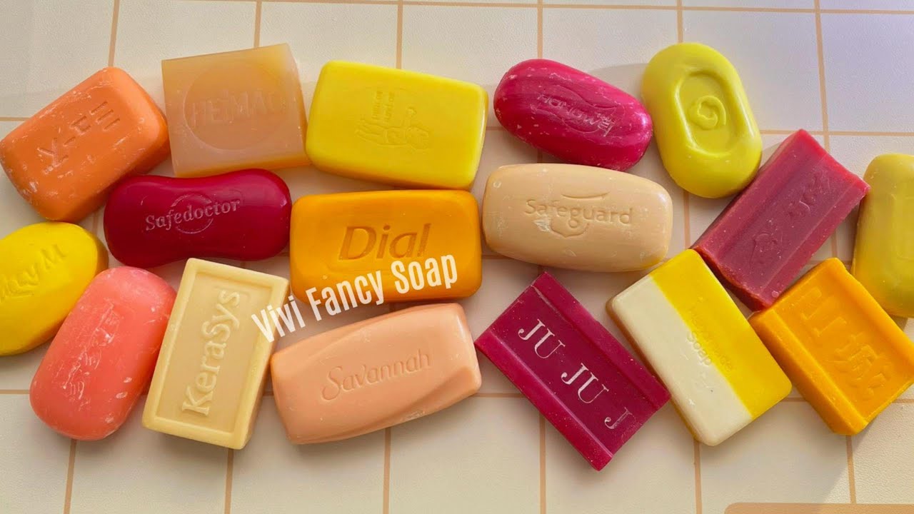 ASMR Soap Cutting/Dry Soap Cutting ASMR/Satisfying Sound ASMR/No Talking/Yellow or Red Soaps❤️💛🟡❤️🔴