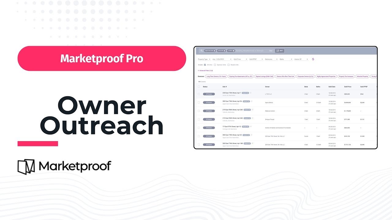 Marketproof Pro: Owner Outreach