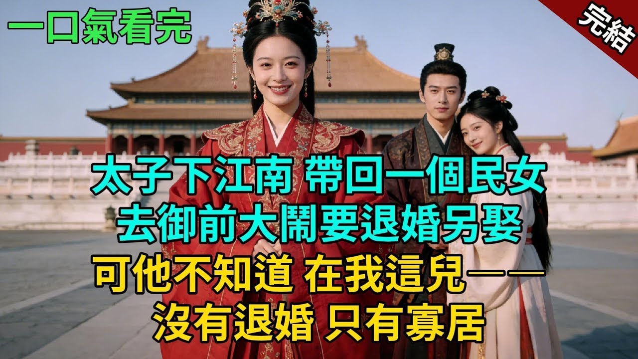 完結古言爽文：太子下江南，帶回一個民女。去御前大鬧要退婚另娶。可他不知道，在我這兒——沒有退婚，只有寡居。