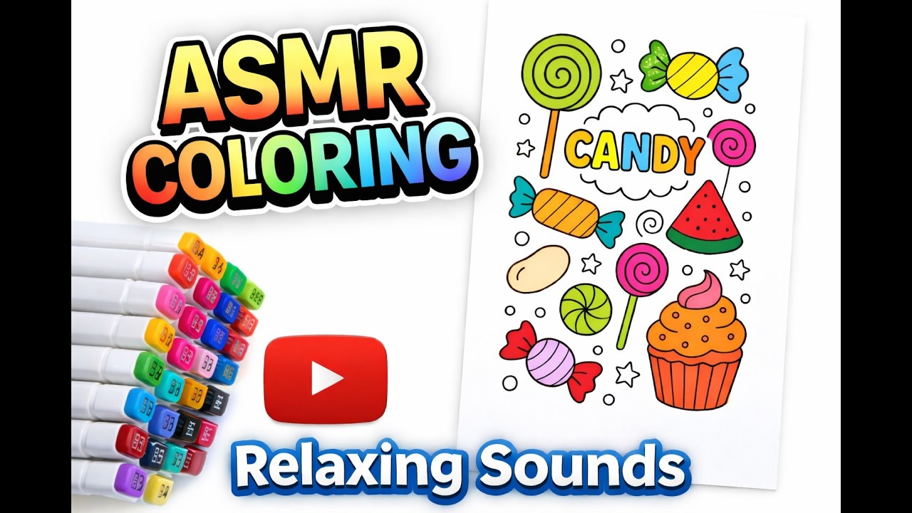 🍭 Coloring Sweet Candy | 🧁 Satisfying Candy Art  for Relaxation