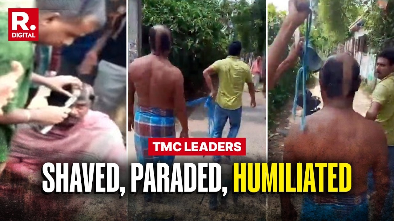 TMC Leaders Humiliated In Bengal: Sanyasi Manna's Head Shaved, Garlanded With Shoes, Paraded By Mob
