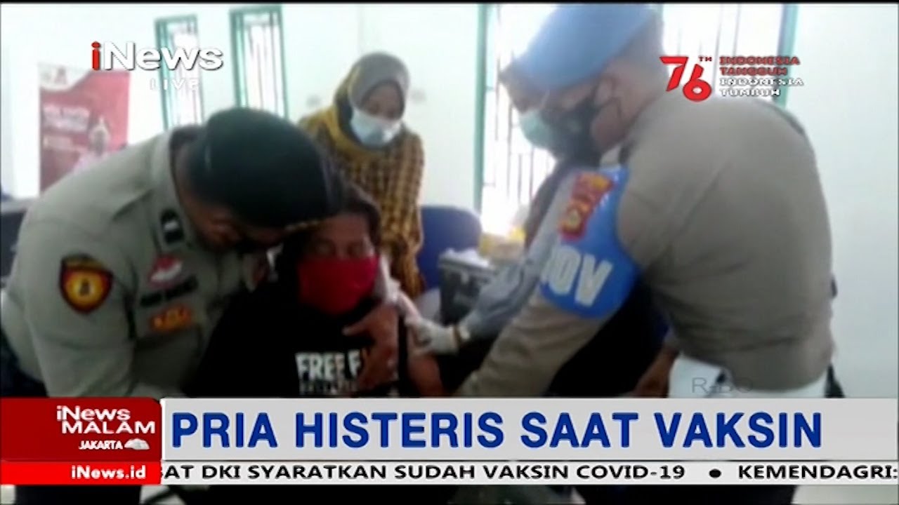 Fobia Jarum Suntik, Pria Bertato Menjerit Histeris saat Vaksinasi COVID-19 - iNews Malam 07/08