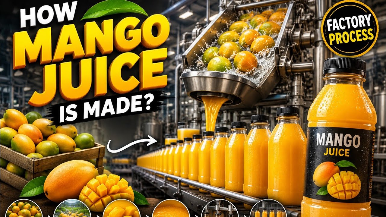 How Mango Juice Is Made | Inside a Modern Mango Juice Factory 🥭 ( 1st part )