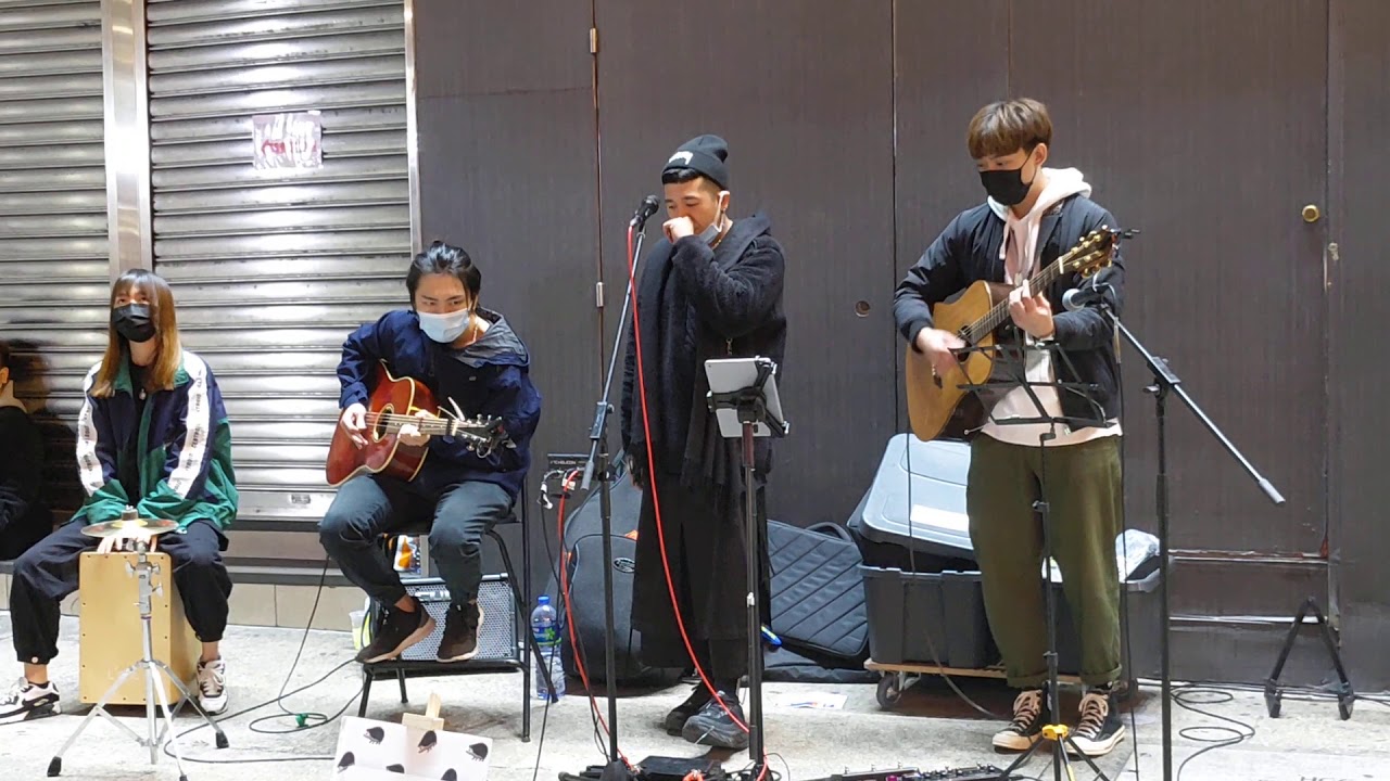 那裡只得我共你 / 銀河修理員 (Cover by Chris+Kingsley+Ken) @旺角銀行中心Busking 2020.12.06