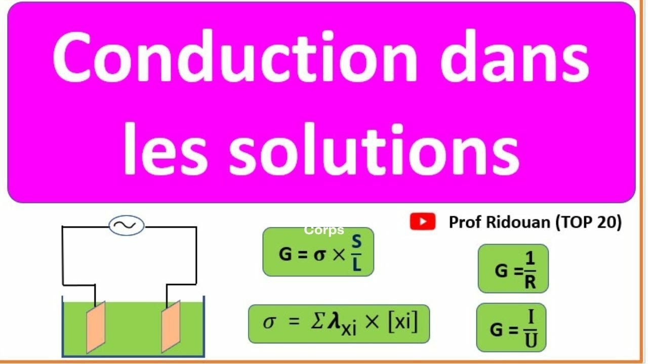 conductance et conductivité des solutions premier Bac SM et Sx