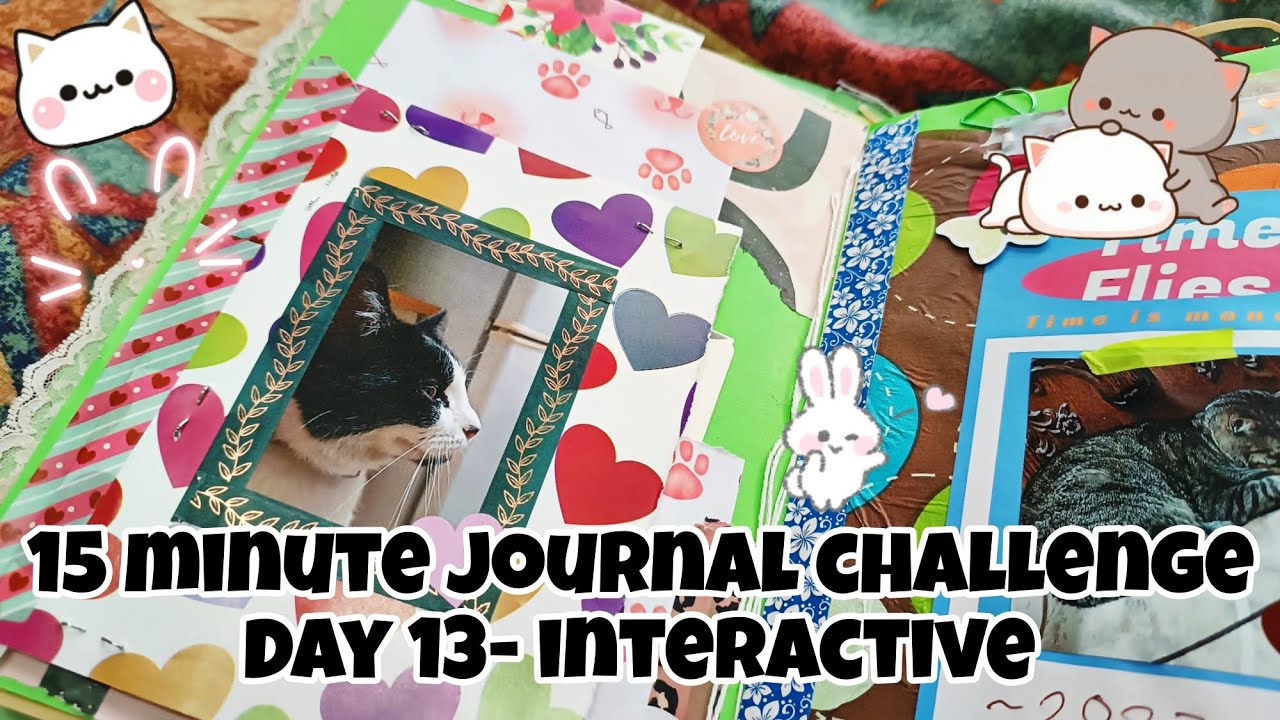 15 minute journal challenge (day 13- interactive) ft my cats🐈🩷