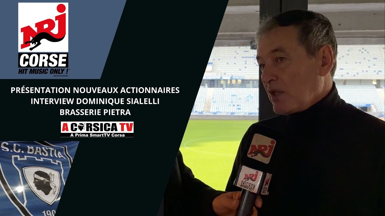Présentation des nouveaux actionnaires du SC Bastia : Dominique SIALELLI de la Brasserie Pietra.
