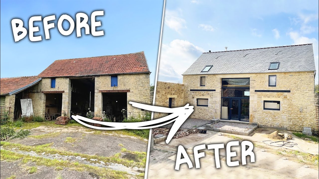TIMELAPSE 2 ANS DE RÉNOVATION D'UNE GRANGE À NOTRE MAISON D'HABITATION