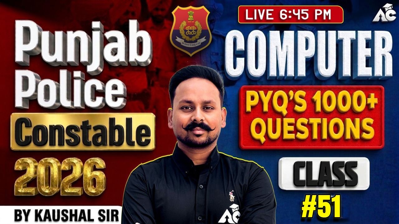 Computer for Punjab Police Constable 2026 | 1000+ Pyq's Questions | By Kaushal Sir