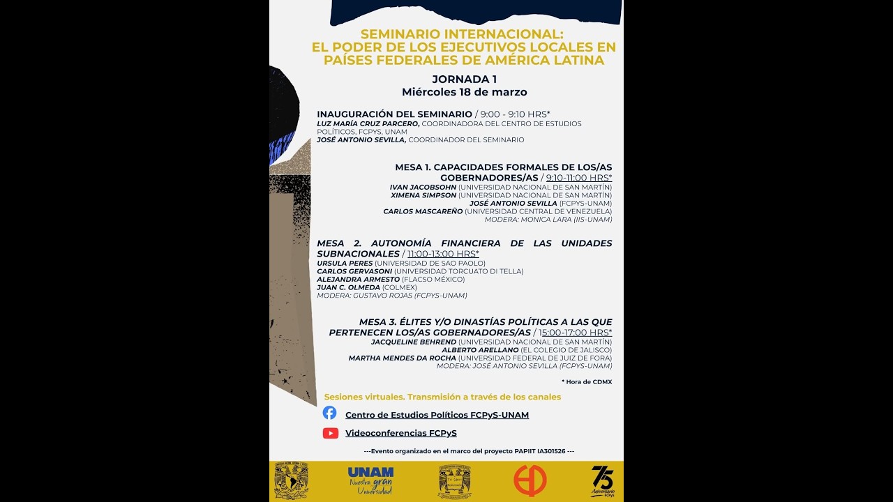 Seminario internacional: El poder de los ejecutivos locales en países  federales de América Latina.