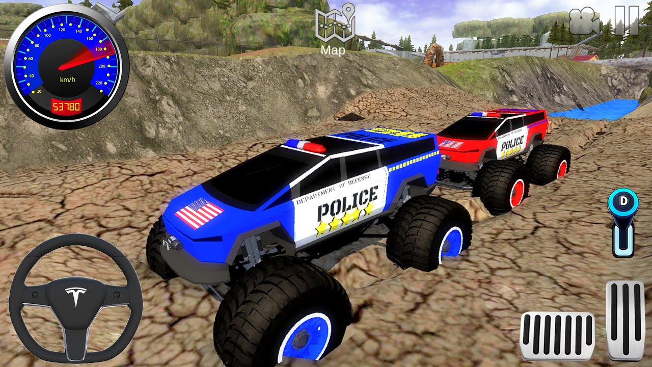 Juegos De Carros - Police Monster Trucks Impossible Driver #2 - Car Extreme Racing Android GamePlay