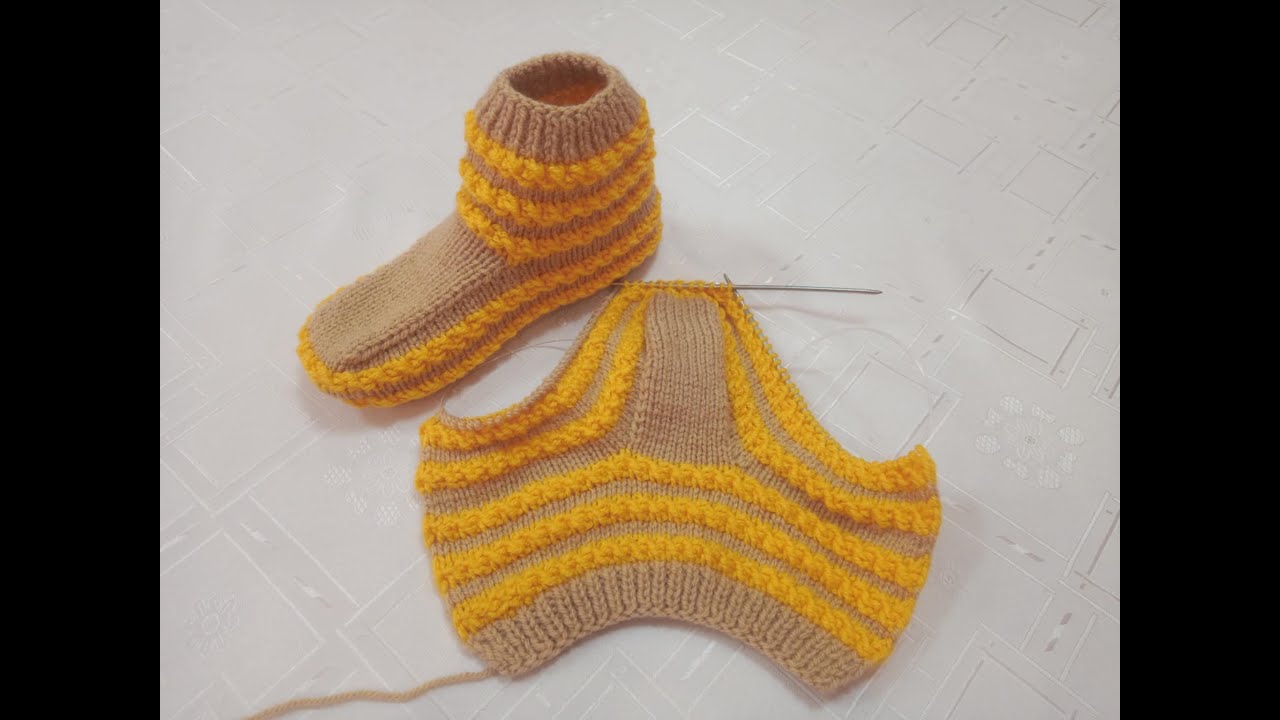 Плетени Терлици #153 (Knitted Slippers) (Тапочки спицами) (Patik) (Pantufas passo a passo)