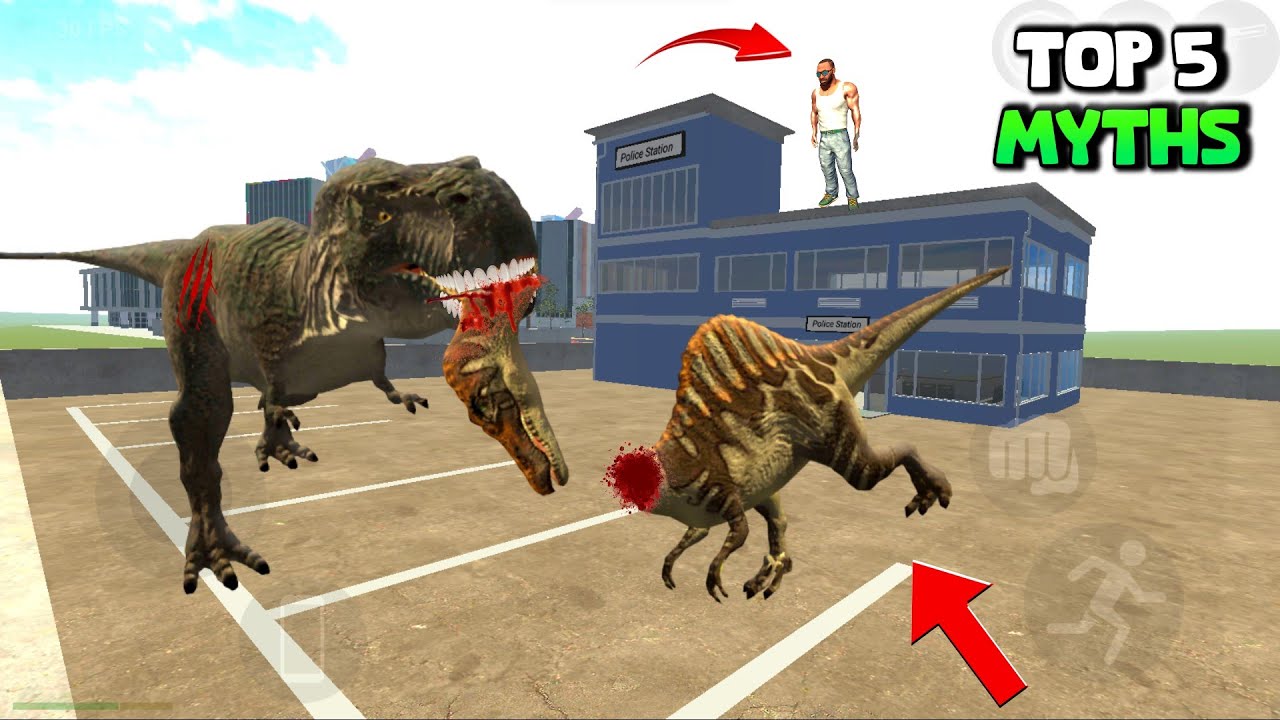 Dangerous Fight Between T-Rex And Spinosaur In Indian Bike Driving 3D - Top 5 Myths #89