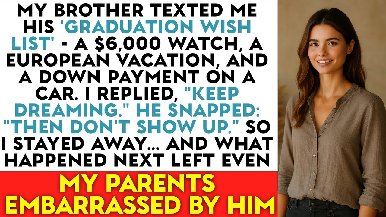 My Brother Texted Me His ‘Graduation Wish List’ — A $6,000 Watch, A European Vacation, And..