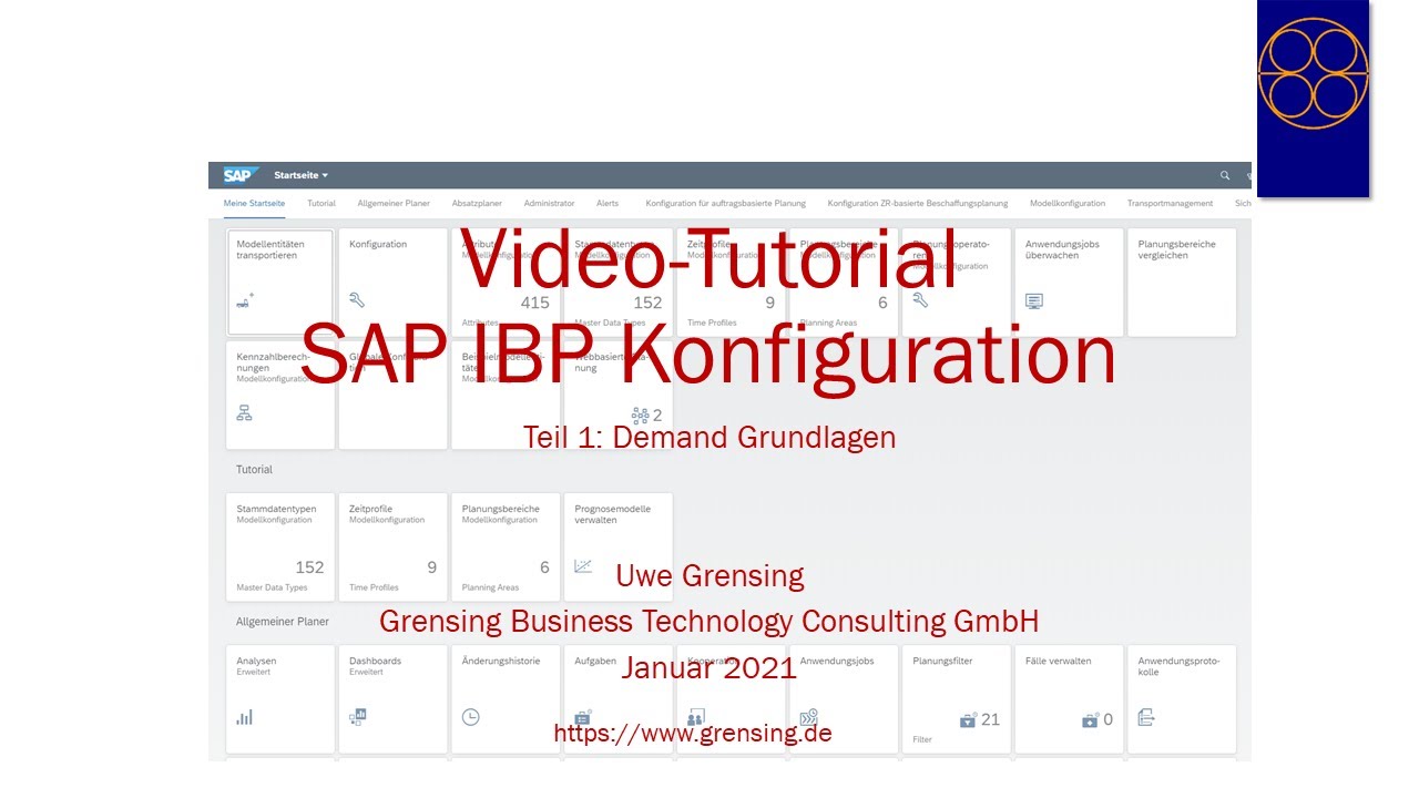 Video-Tutorial SAP-IBP Konfiguration für Anfänger, Teil 1