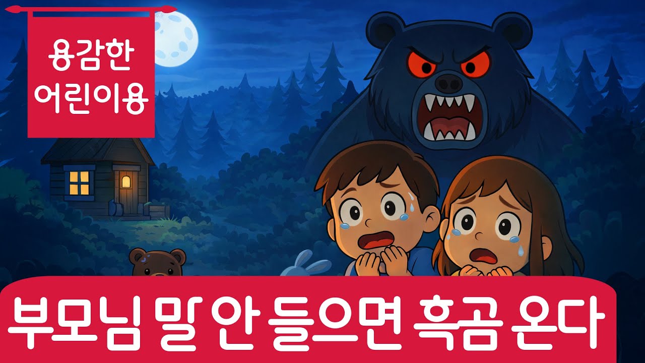 부모님 말 안 들으면 흑곰 아저씨가 온다 | 무서운 동요 | 생활습관 동요 | 어린이 동요 | 망둥이키즈