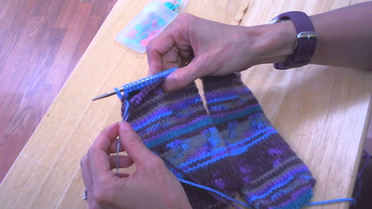 Toe-Up Socks on Circular Knitting Needles - Completing the Heel (Part 5 of 5 *OLD VERSION*)