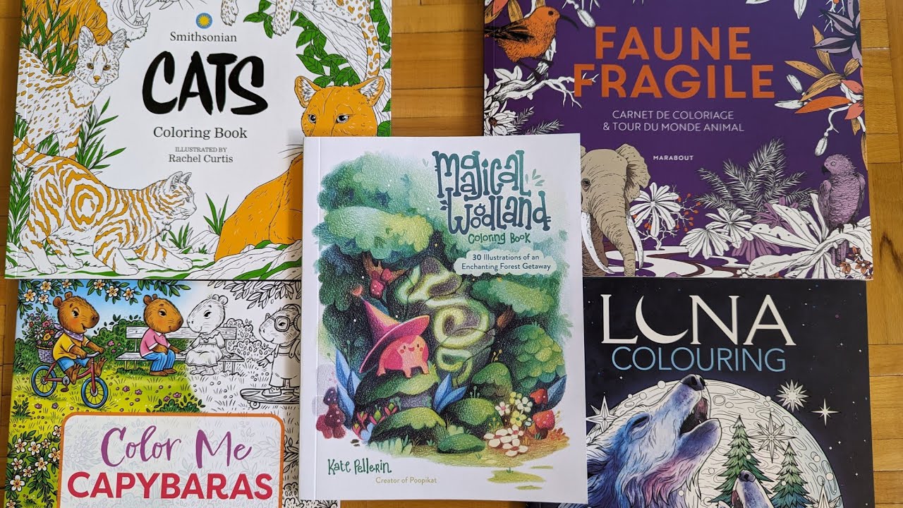 Покупки апрель. Cats: A Smithsonian Coloring Book, Faune fragile, Magical Woodland, Capybaras