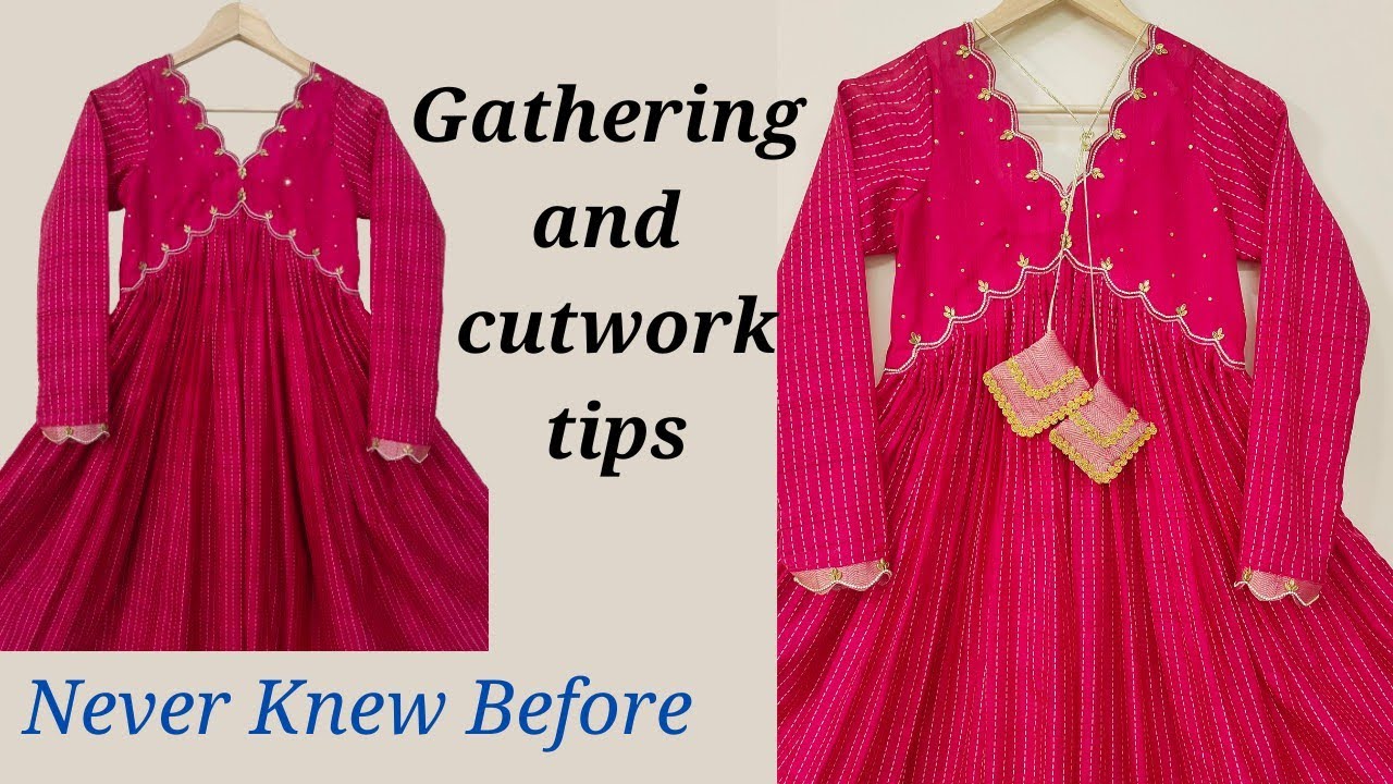 V yoke kurti with cut work / Alia cut kurti cutting and stitching l fab stitch l #fashion l #sewing