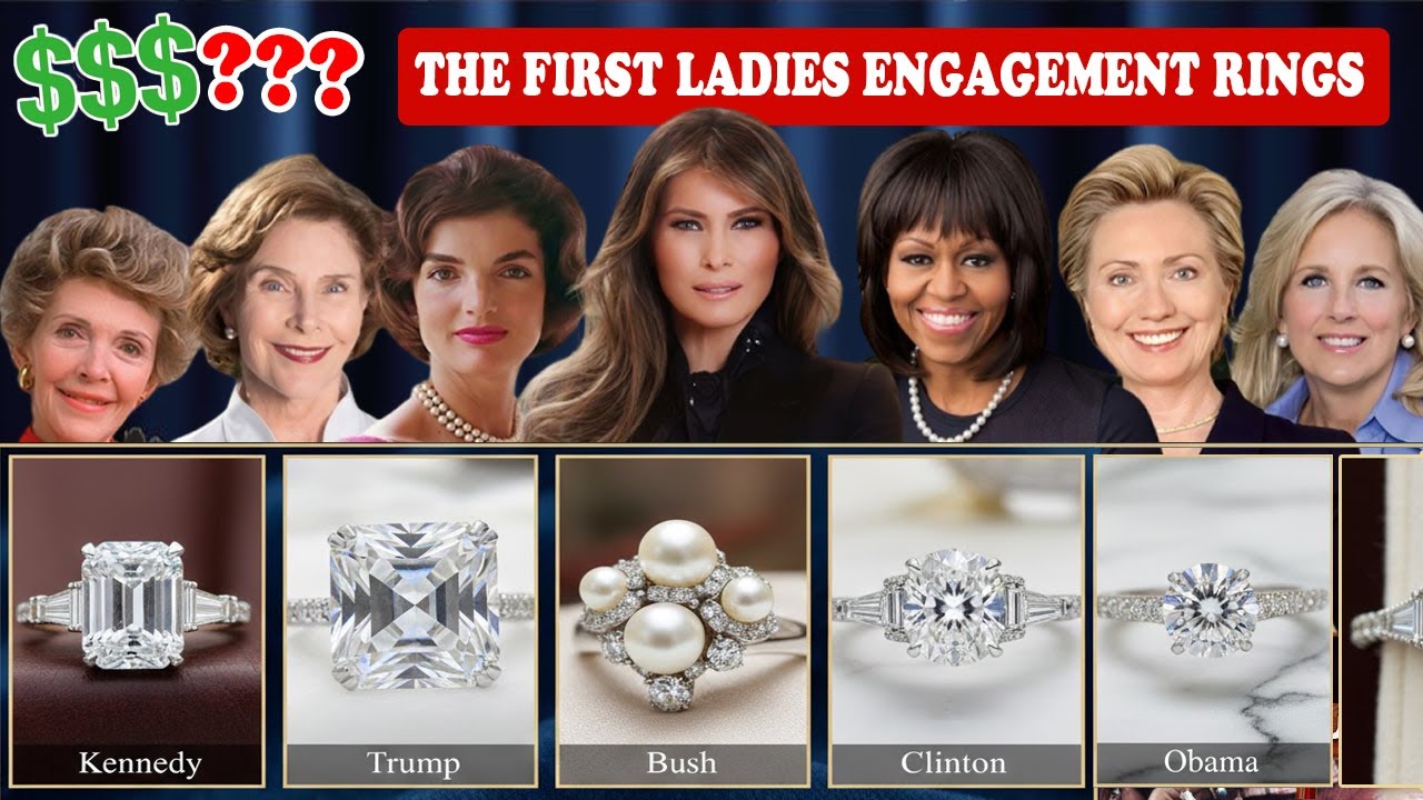 The First Ladies Engagement Rings | Kennedy | Trump | Bush | Clinton | Obama |  Reagan