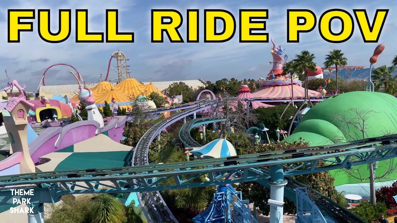 (4K) High in the Sky Seuss Trolley Train Ride POV (Islands Of Adventure) Universal Orlando