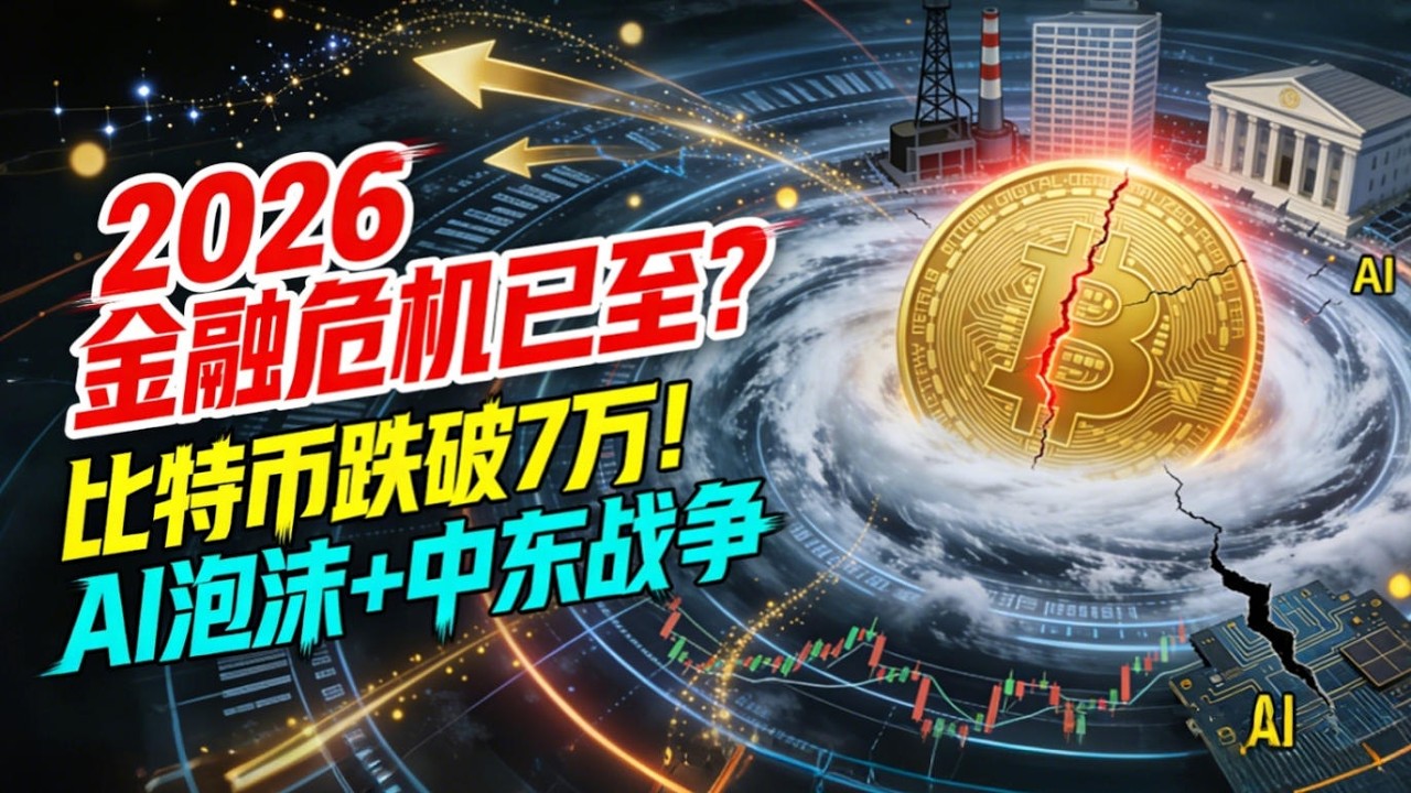 2026金融危机已至？比特币跌破7万，AI泡沫+中东战争，为何说2026年对加密市场是生死局？