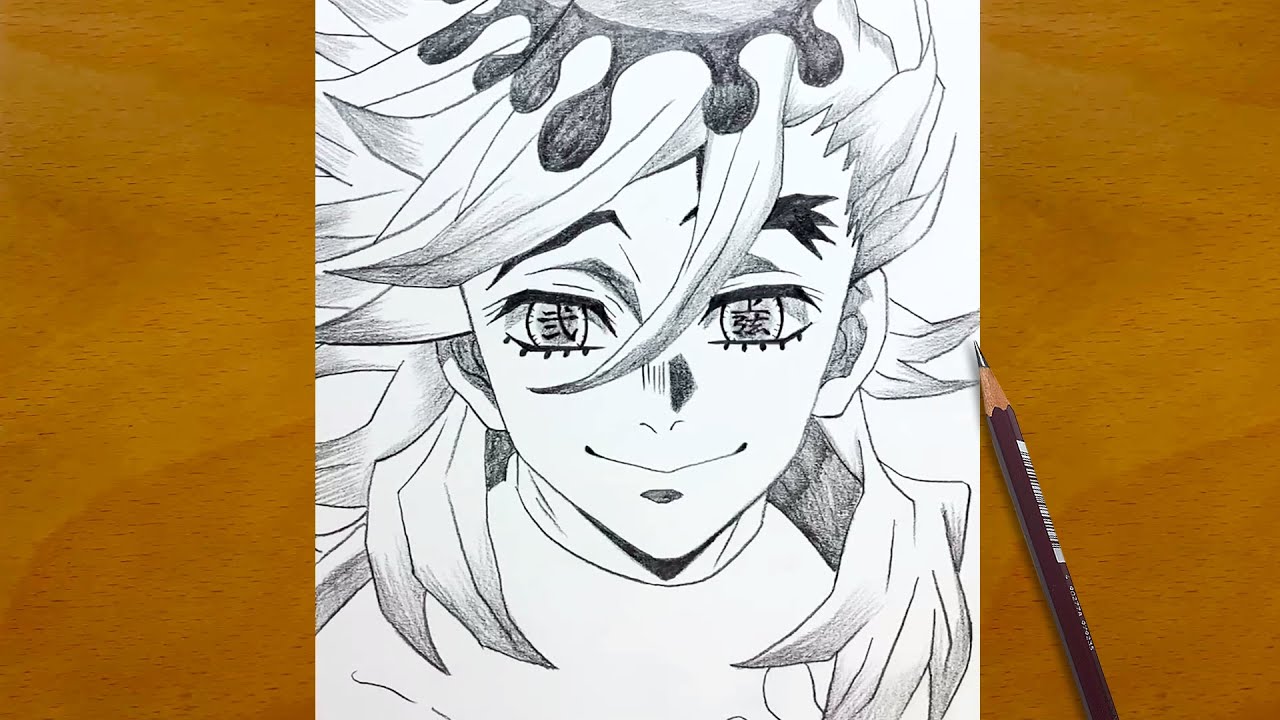 Anime Sketch | How to Draw Douma Upper Moon 2 from Demon Slayer | Step-by-Step Drawing Process