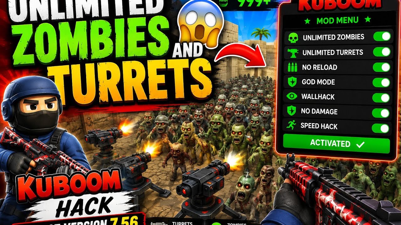 Unlimited Zombies and Turrets 😱 | Kuboom hack latest version 7.56