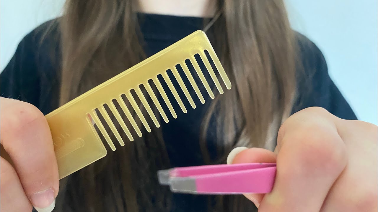 ASMR Doing your eyebrows | hair combing | actual camera touching | lo-fi | no talking | lens combing