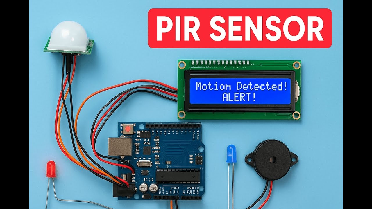 Arduino PIR Motion Sensor Project with LEDs, Buzzer & LCD | Motion Detection Tutorial