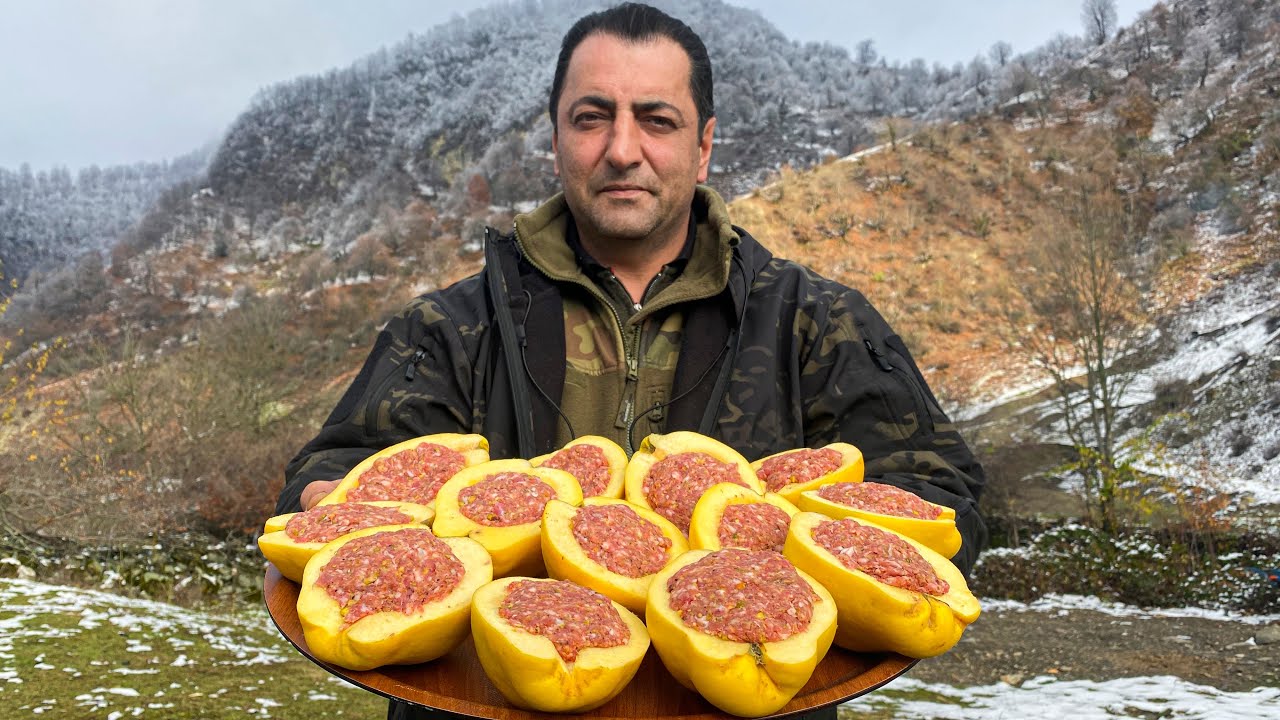 Необыкновенно Вкусная Фаршированная Айва приготовленная в далекой горной деревне