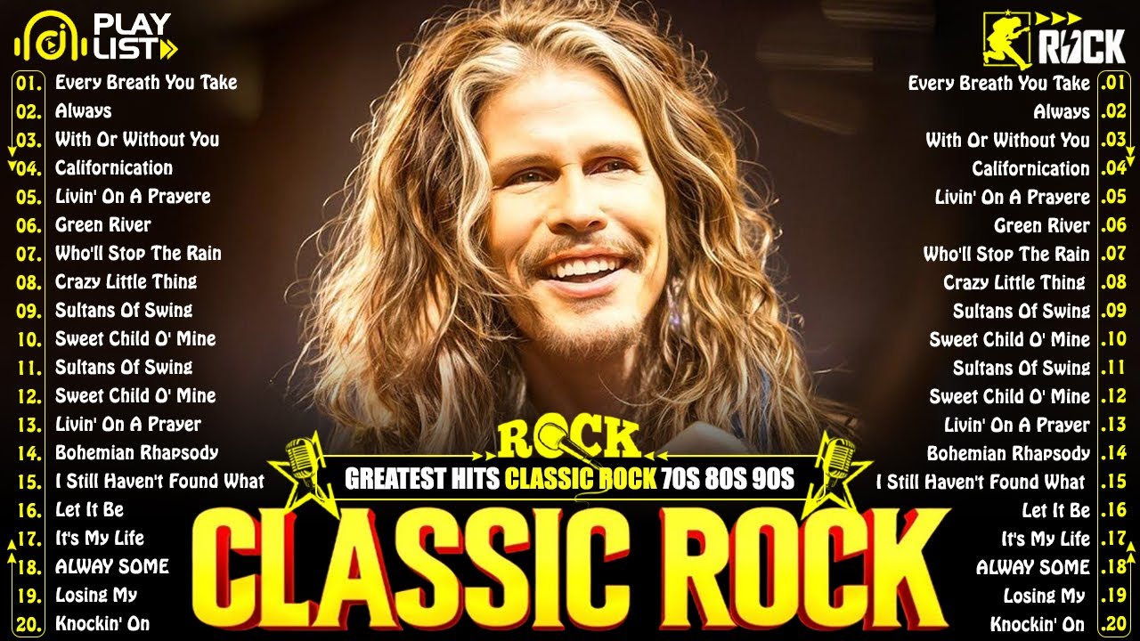 Top 500 Classic Rock Songs Of All Time 🔥 Guns N' Roses, Metallica, Queen, AC/DC, Aerosmith, Bon Jovi