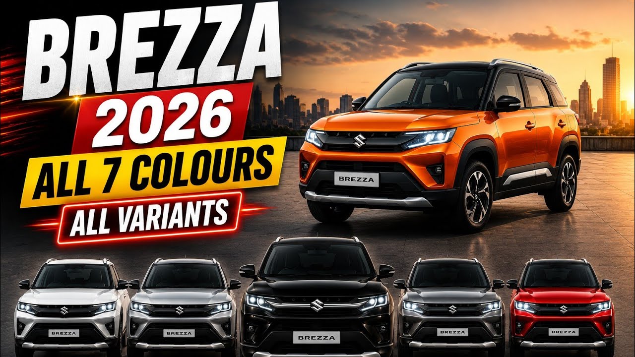 2026 Maruti Suzuki Brezza Facelift &ndash; All 7 Colour Options | LXI, VXI, ZXI, ZXI+