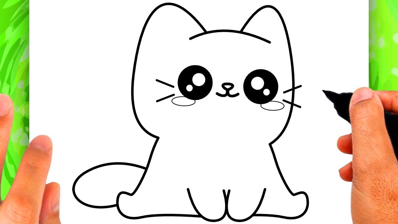 COMO DESENHAR UM GATINHO KAWAII FÁCIL