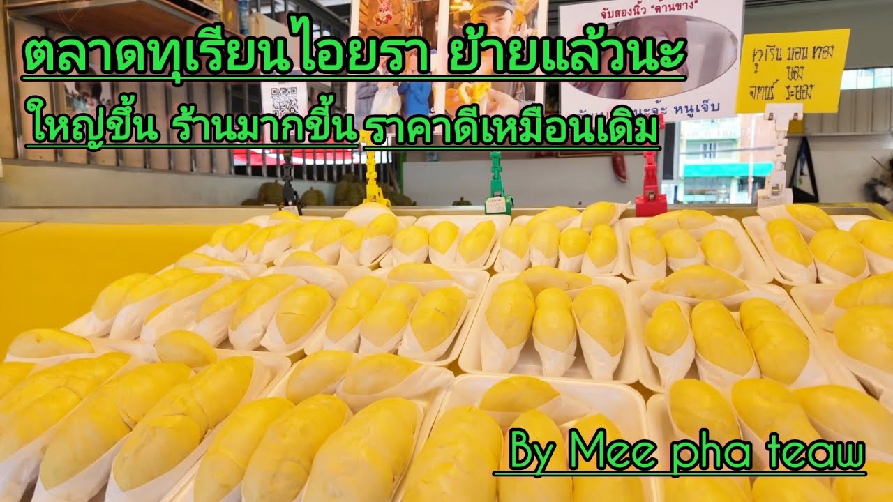 ทุเรียนมาแล้ว ตลาดทุเรียนไอยรา ย้ายมาที่ใหม่แล้วใกล้แม็คโครคลองหลวง # สถานีทุเรียน#mee pha teaw
