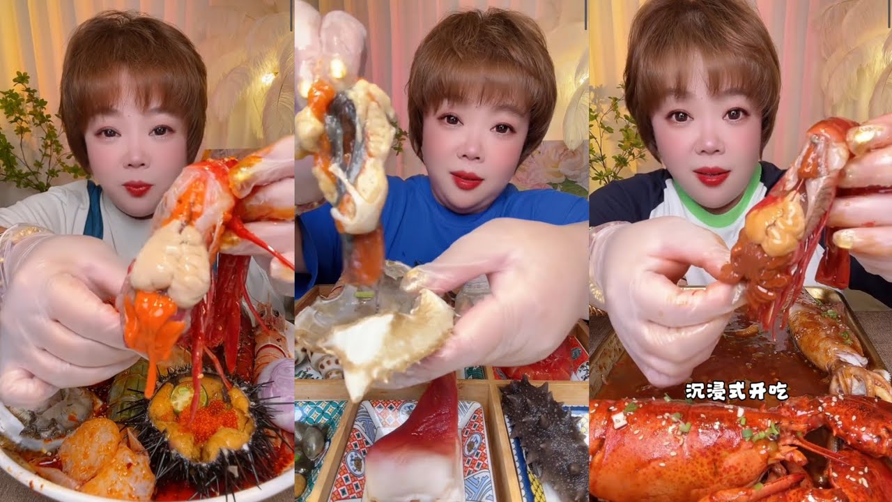 Eat shrimp 🦐🦐🦐 oysters Seafood  shrimp🦞 eggs shrimp 🦐#lopster #seafood #chinesefood