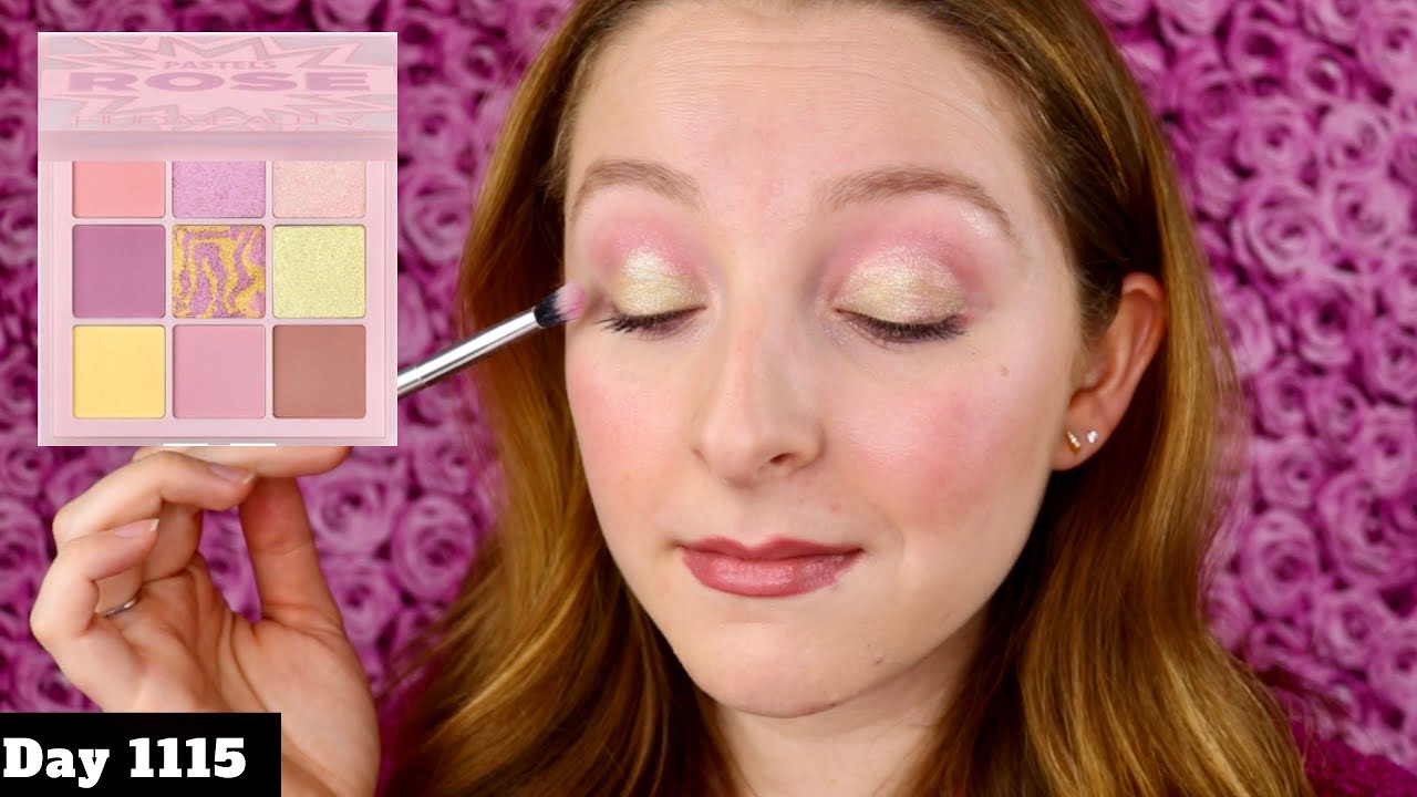 HUDA BEAUTY Rose Pastel Obsessions Eyeshadow Palette Tutorial, Swatches & Review
