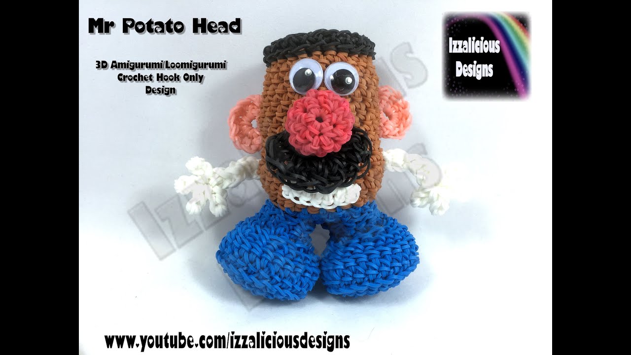 Rainbow Loom 3D Amigurumi/Loomigurumi Mr Potato Head Doll - Crochet Hook ONLY (loomless/loom-less)