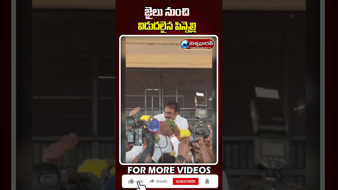 జైలు నుంచి విడుదలైన పిన్నెల్లి.. | #pinnelliramakrishnareddy #nellorejail | @viswabharathtv