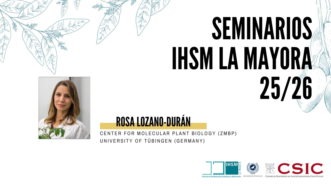 Seminario de la investigadora Rosa Lozano-Durán dentro del ciclo de seminarios del IHSM La Mayora
