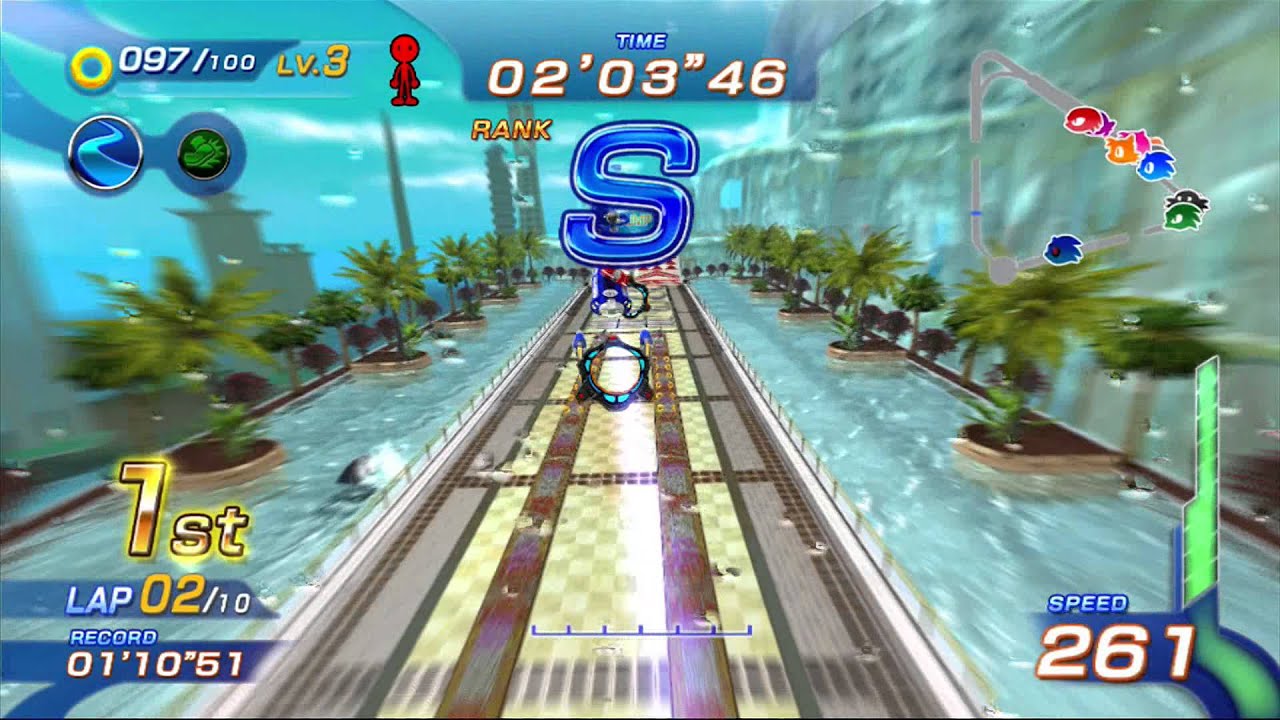 Sonic Free Riders: Dolphin Resort (Standard / Free Race) {10 Laps} [1080 HD]