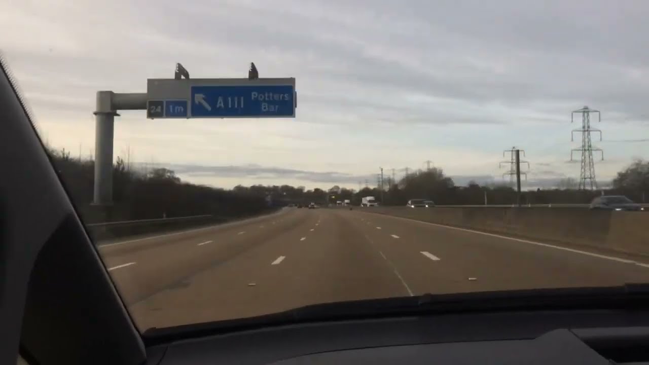 Driving in the UK: M25 Motorway | Epping - St Albans | Time Lapse Driving Tour