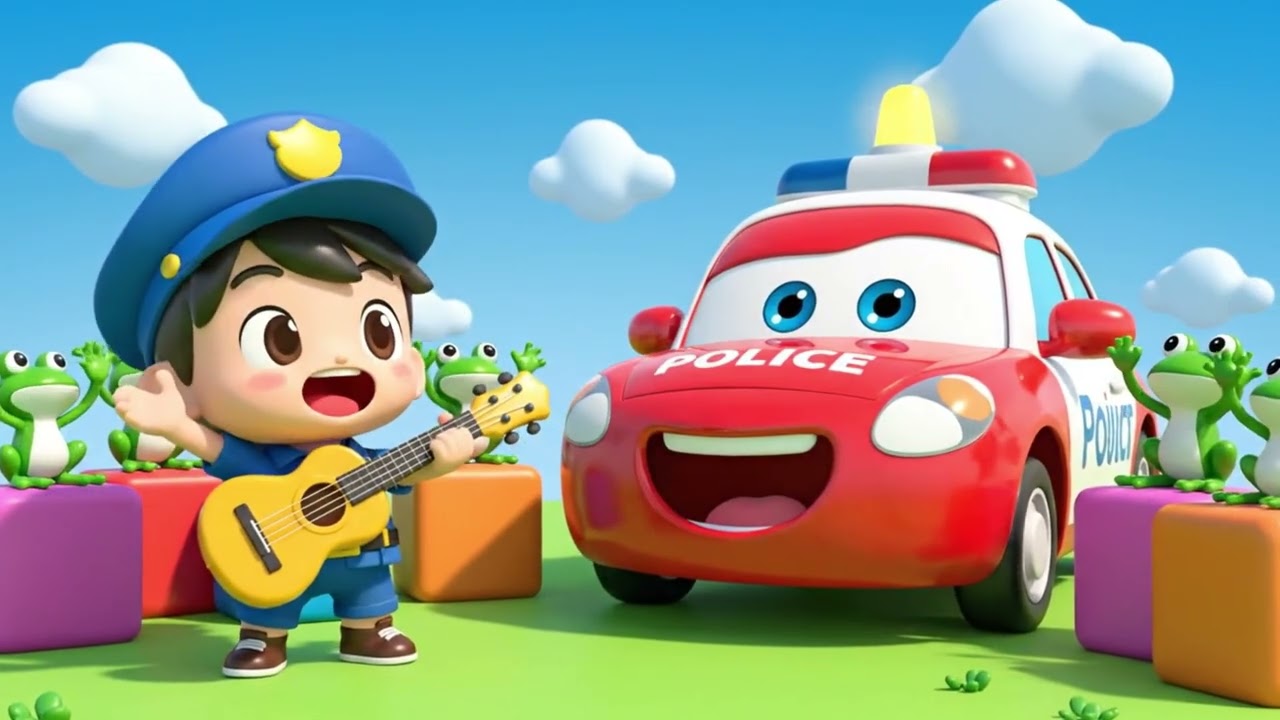 The Wheels on the Police Car Song 🎵 Fun Kids Music